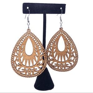 ✨3/$25✨ Teardrop Shaped Wooden Earrings